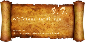 Vértesi Terézia névjegykártya