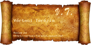 Vértesi Terézia névjegykártya